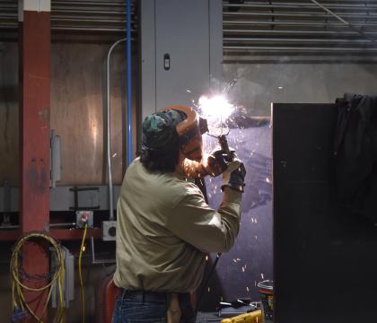 Welding student.